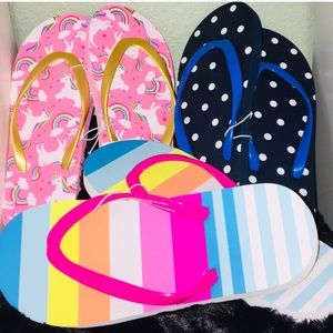 NWT! ALL 3 PAIR! Girls' Flip-Flops/Thongs/Sandals